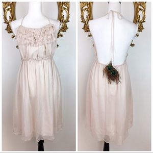 NWT Keemia Cream/Nude/Beige Halter Dress Size M